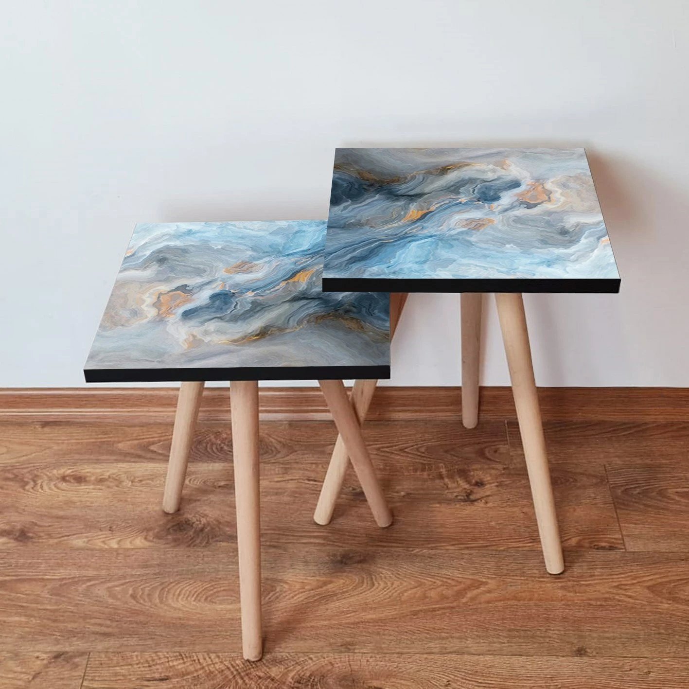 Set tavolinash të vendosshme, Skye Decor, 2 copë, blu