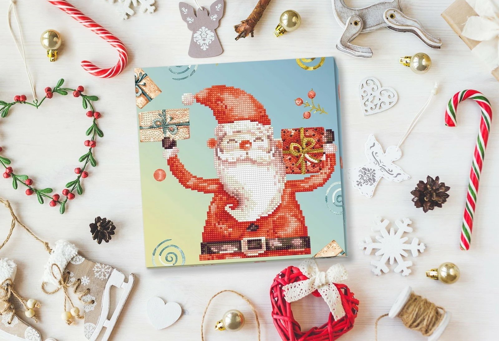 Set mozaiku Diamond Dotz Dante Santa Claus Cheers, shumëngjyrësh