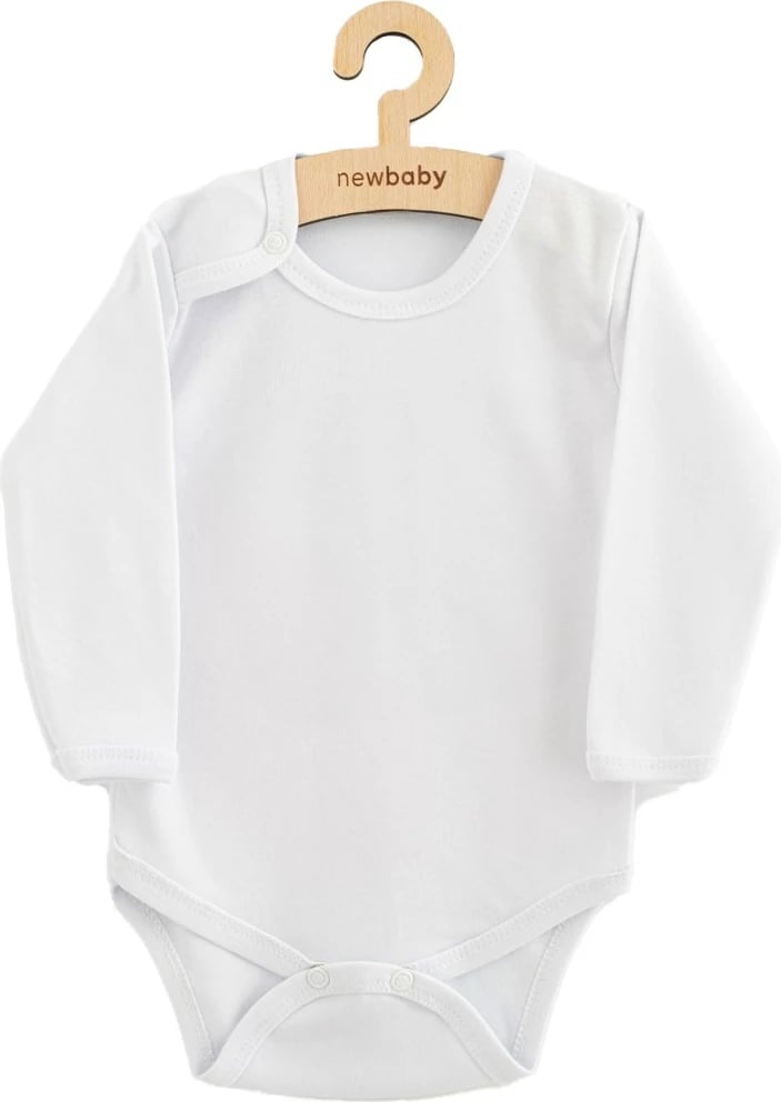 Body bebe me mëngë të gjata, New Baby, II, 100% pambuk, masa 92 (18-24m), e bardhë