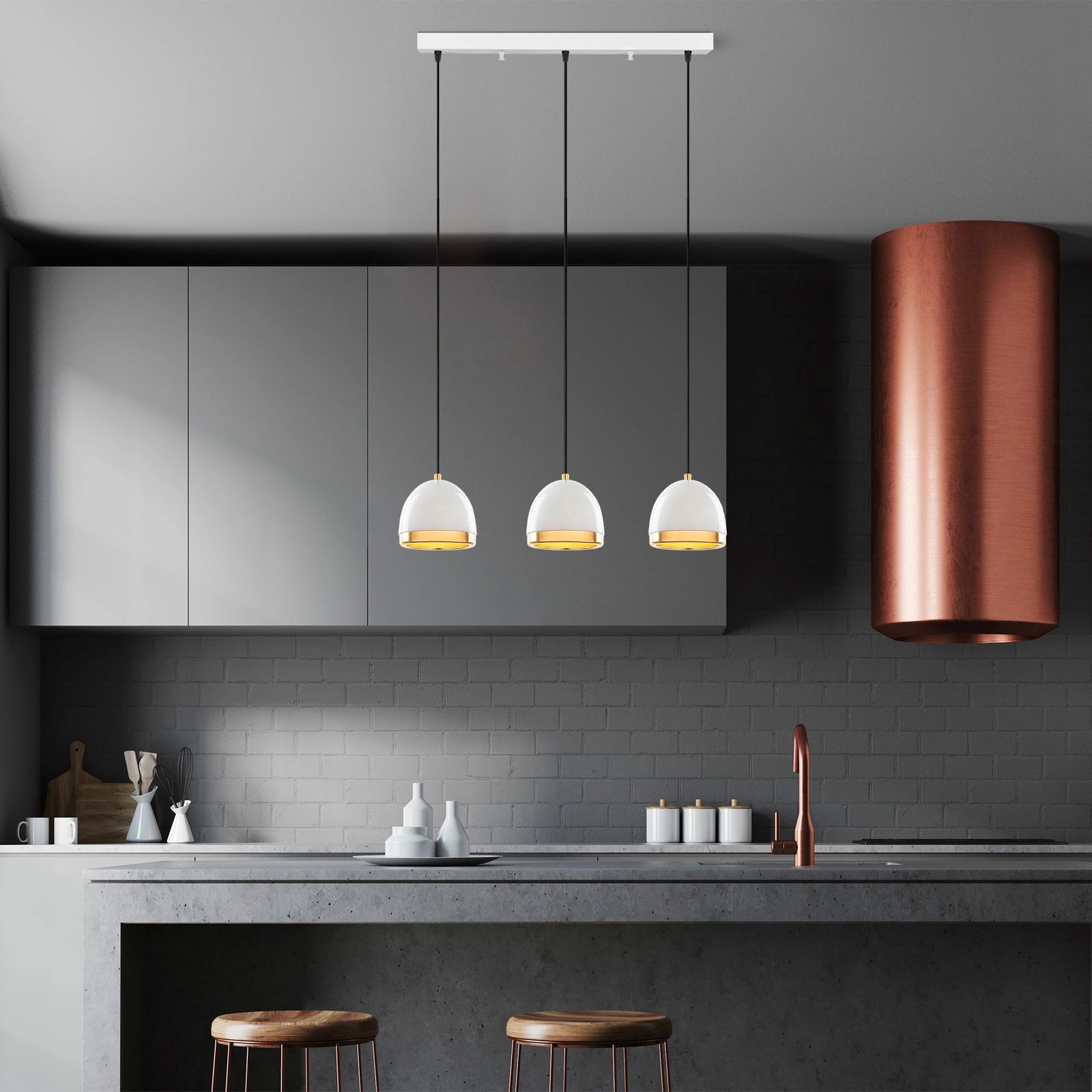 Llambë tavani Opviq, Mugo - 10649, e bardhë dhe e artë