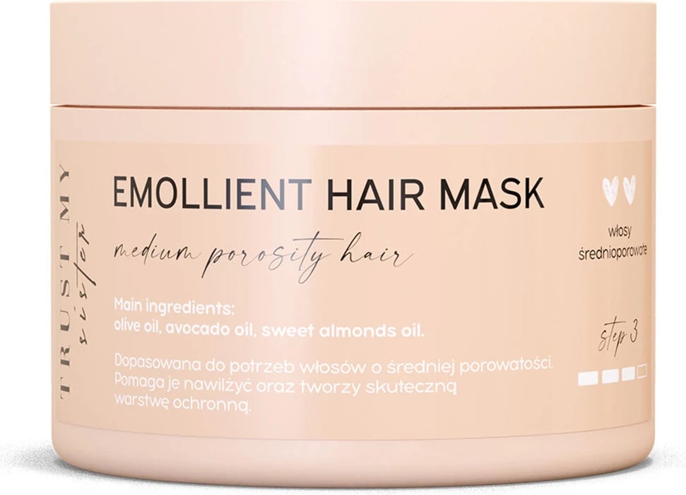 Maskë për flokë për femra Trust My Sister Emollient Hair Mask për flokë me porozitet mesatar, 150g