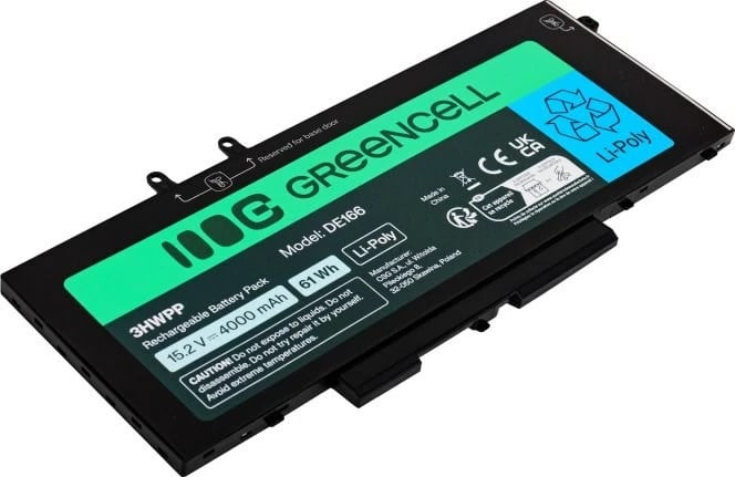 Bateri laptopi Green Cell DE166 për Dell, 4000 mAh, 15.2V, e zezë