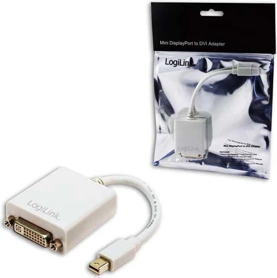 Adaptori Logilink, miniDisplayPort në DVI, i bardhë