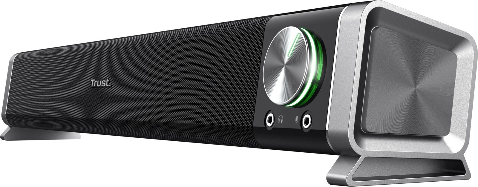 Soundbar Trust Asto, për PC, 6W RMS, AUX/USB, e zezë/argjendtë