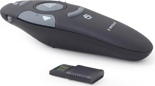 Telekomandë wireless për prezantime Gembird WP-L-11, me USB receiver, e zezë
