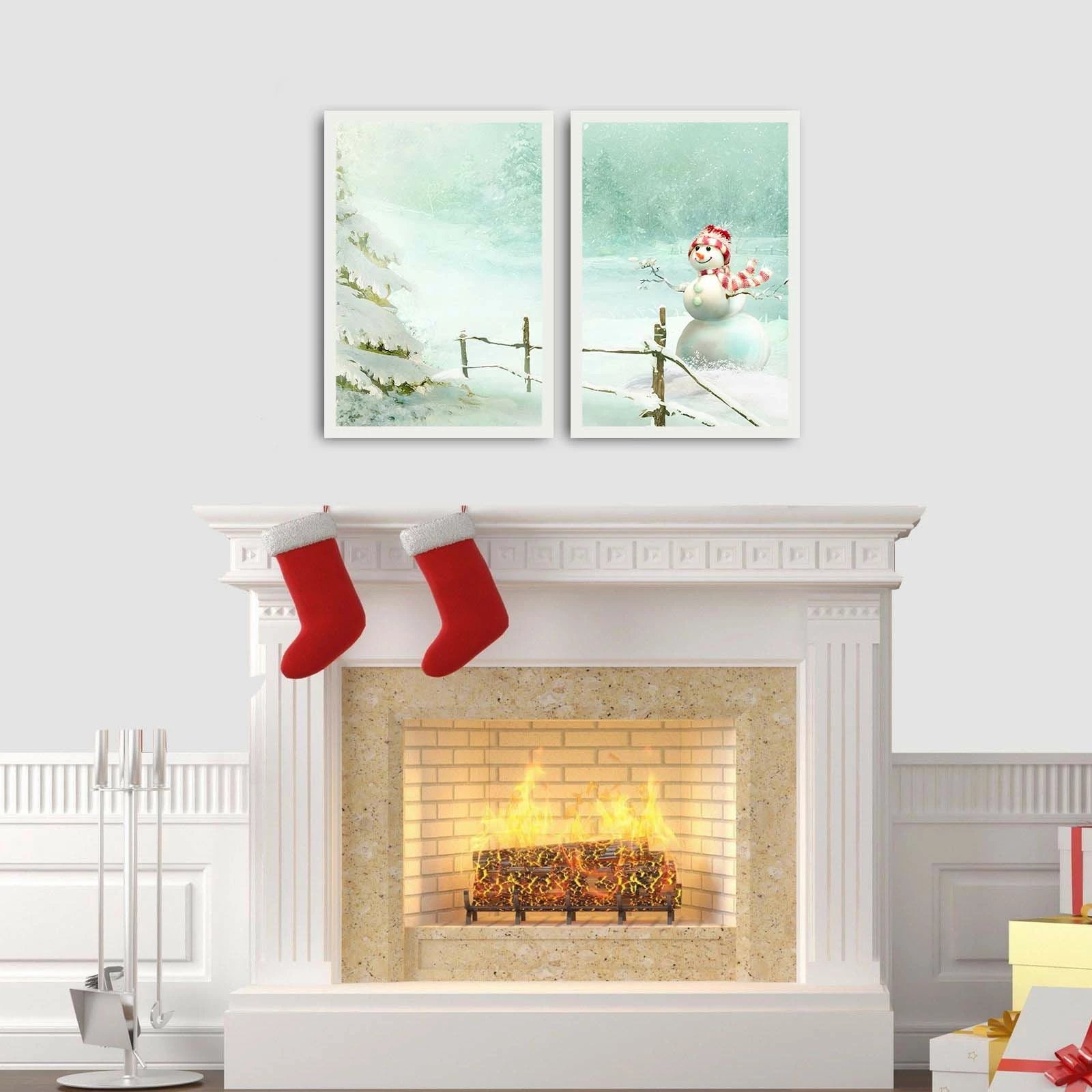 Pikturë dekorative me kornizë MDF (2 copë), Wallity, 2PBCTNOEL-01