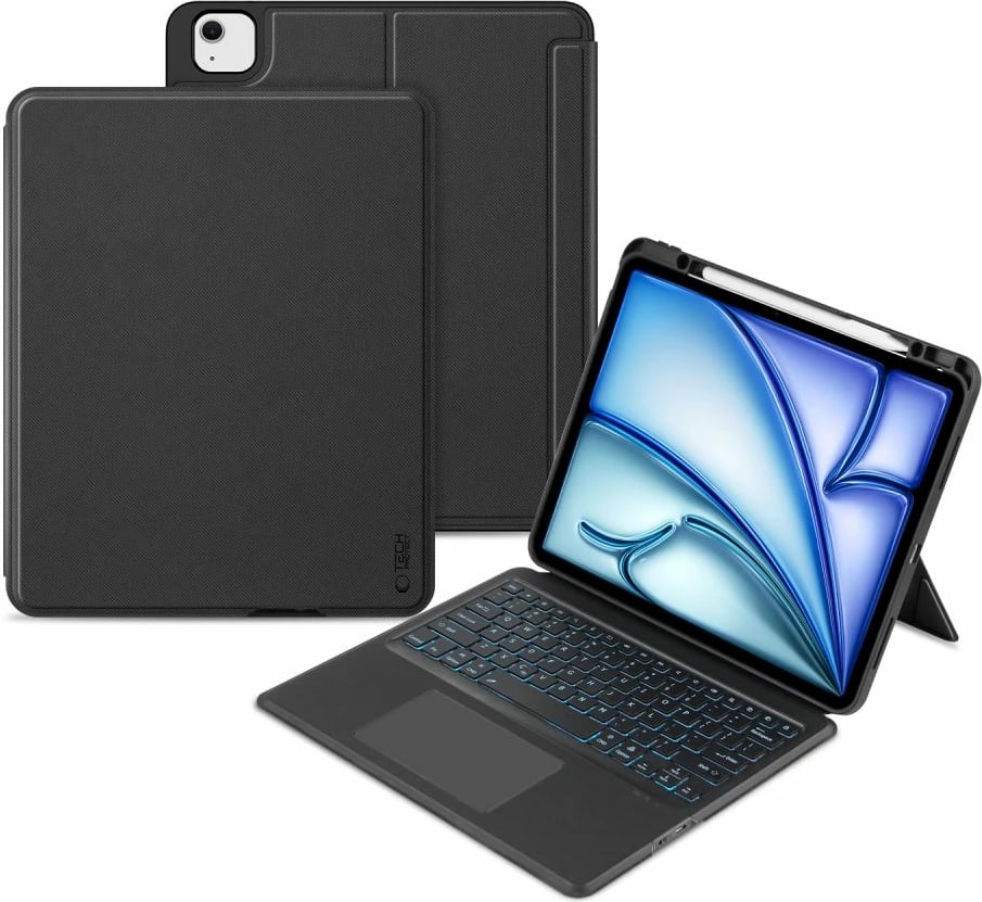 Mbështjellës me tastierë Tech-Protect SC Mag Pen për iPad Air 13" (2024), i zi, me touchpad
