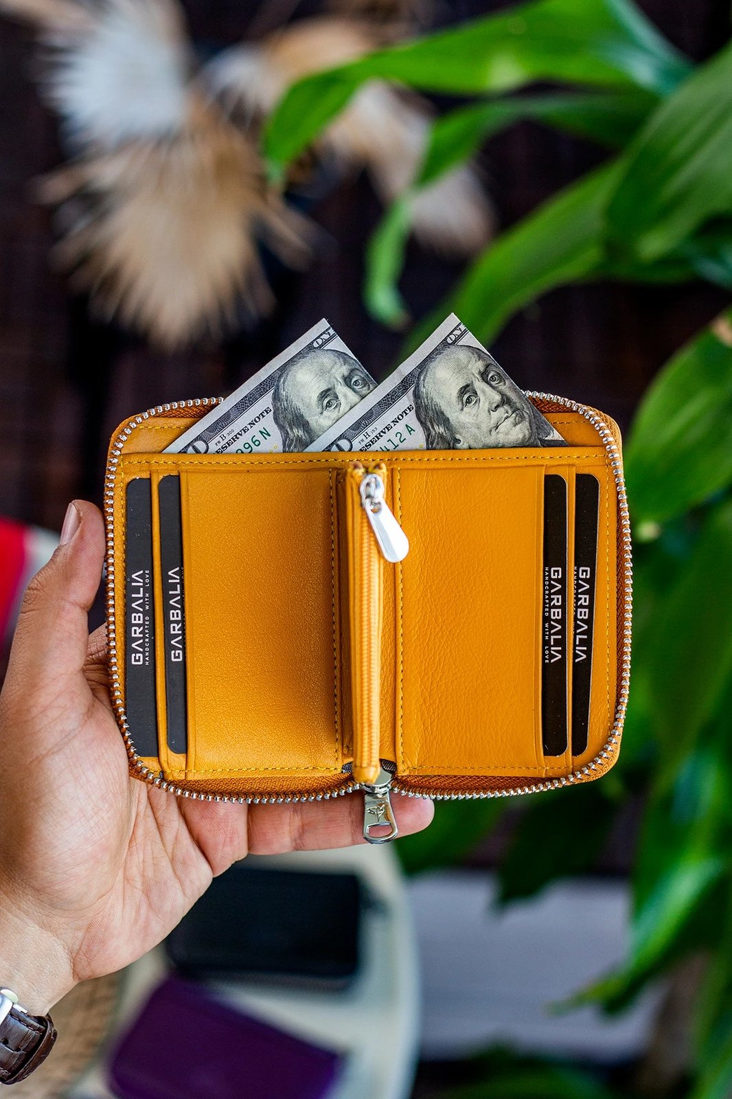 Portofol unisex Zoozie Bags, ngjyrë mustard, Sydney