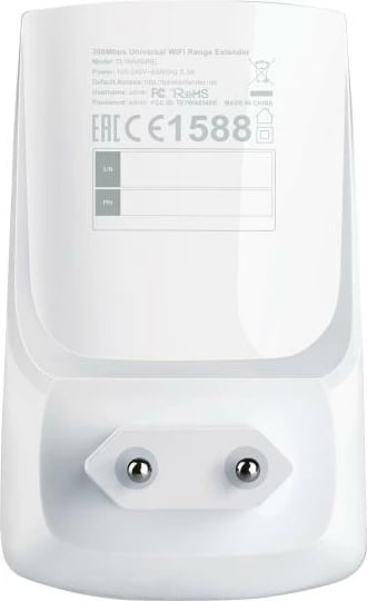 Përsëritës Wi‑Fi, TP-Link, TL-WA854RE, 300Mbps universal, WPS, LED sinjali, Tether app, e bardhë