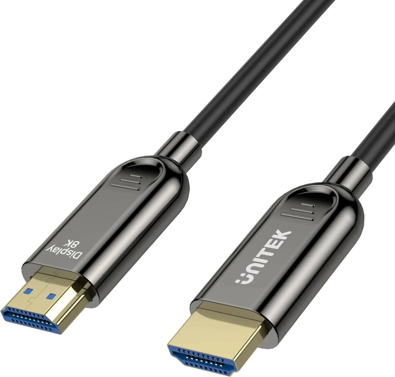Kabëll optik HDMI Unitek 2.1 AOC 8K 120Hz 60m, zi-argjendtë