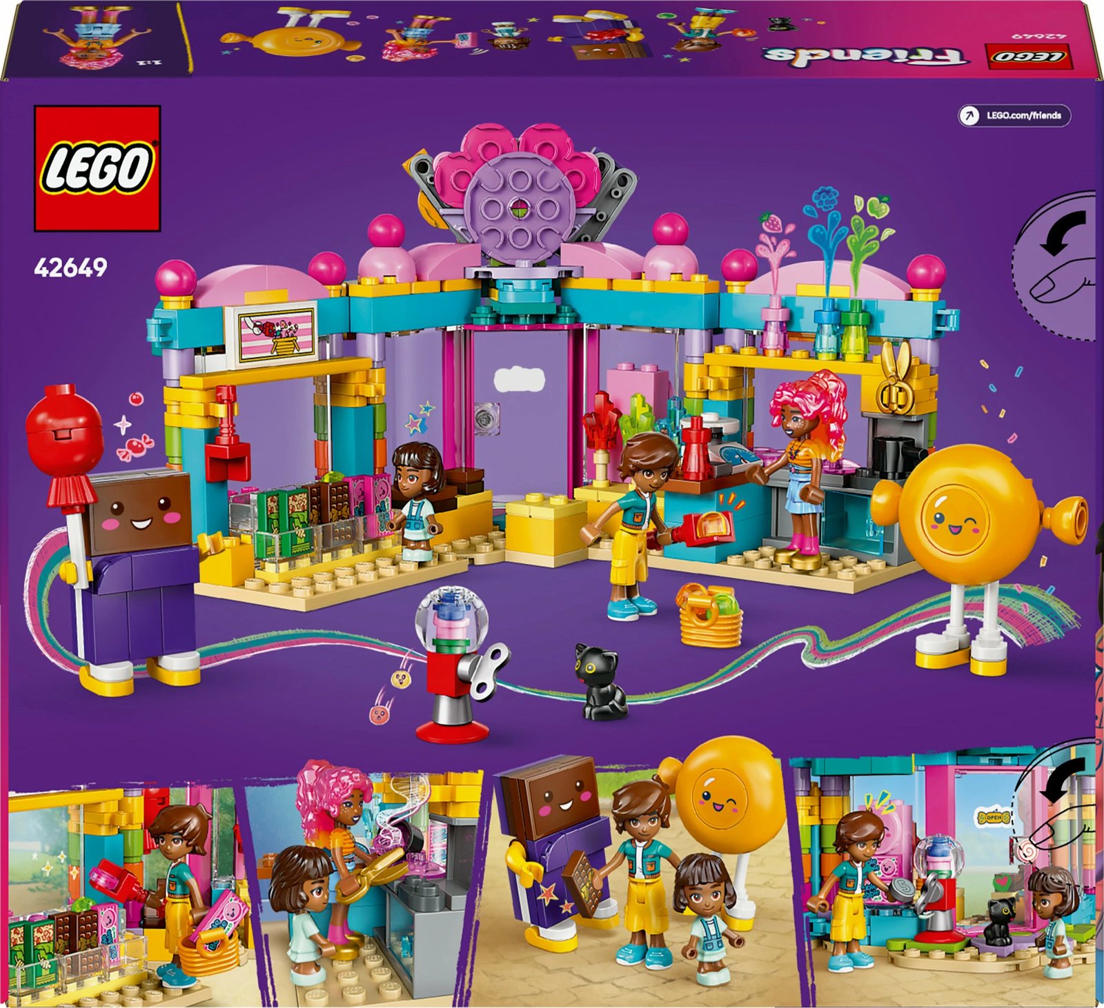 Set ndërtimi LEGO Friends 42649 Heartlake City Sweet Shop, 376 pjesë, shumëngjyrësh