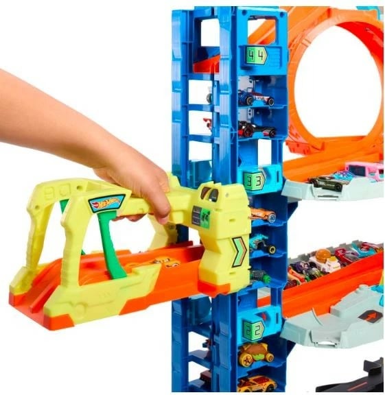 Set garazh Hot Wheels City Mega Garage Attack of the Dragon me 2 makina, shumëngjyrësh