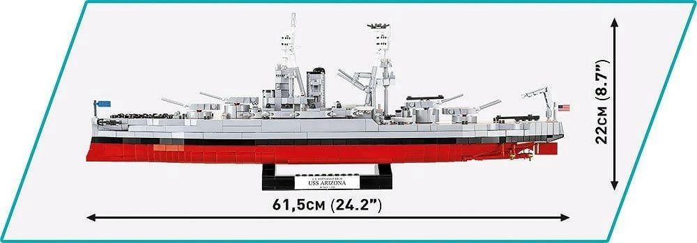 Set ndërtimi Cobi Klocki USS Arizona BB-39, 2046 pjesë, plastikë, Historical Collection