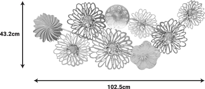 Dekor muror Tutsi Inart metalik shumëngjyrësh 102.9x5.1x43.2cm