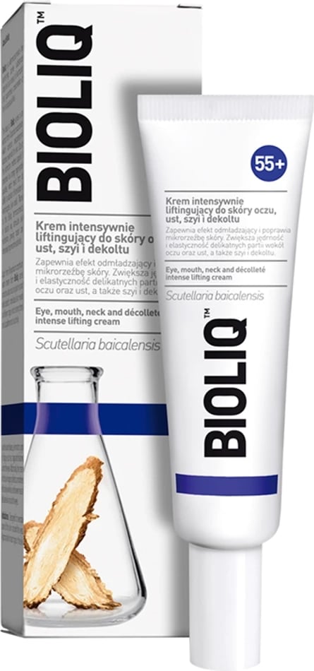 Krem për sy, buzë, qafë dhe dekolte BIOLIQ 55+ Intensively Lifting për femra 30ml