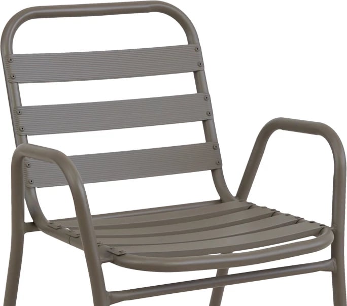 Set tavolinë me karrige për terasë, metal, ngjyrë shampanjë, Albero-Sussie, 3 copë, Φ60x70cm