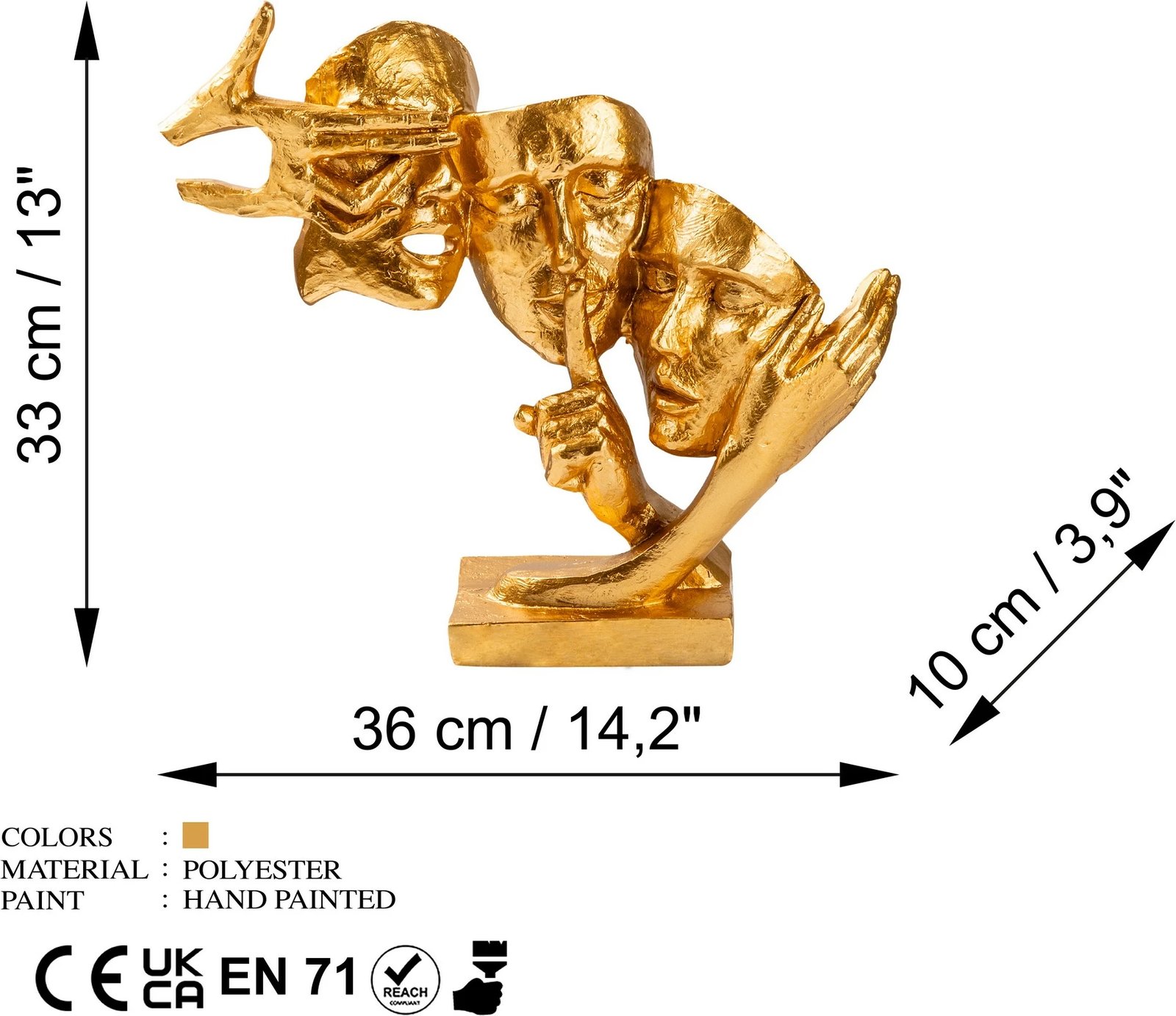 Objekt dekorativ Evila Originals, ngjyrë ari, Yak-034 Objekt dekorativ Evila Originals, ngjyrë ari, Yak-034