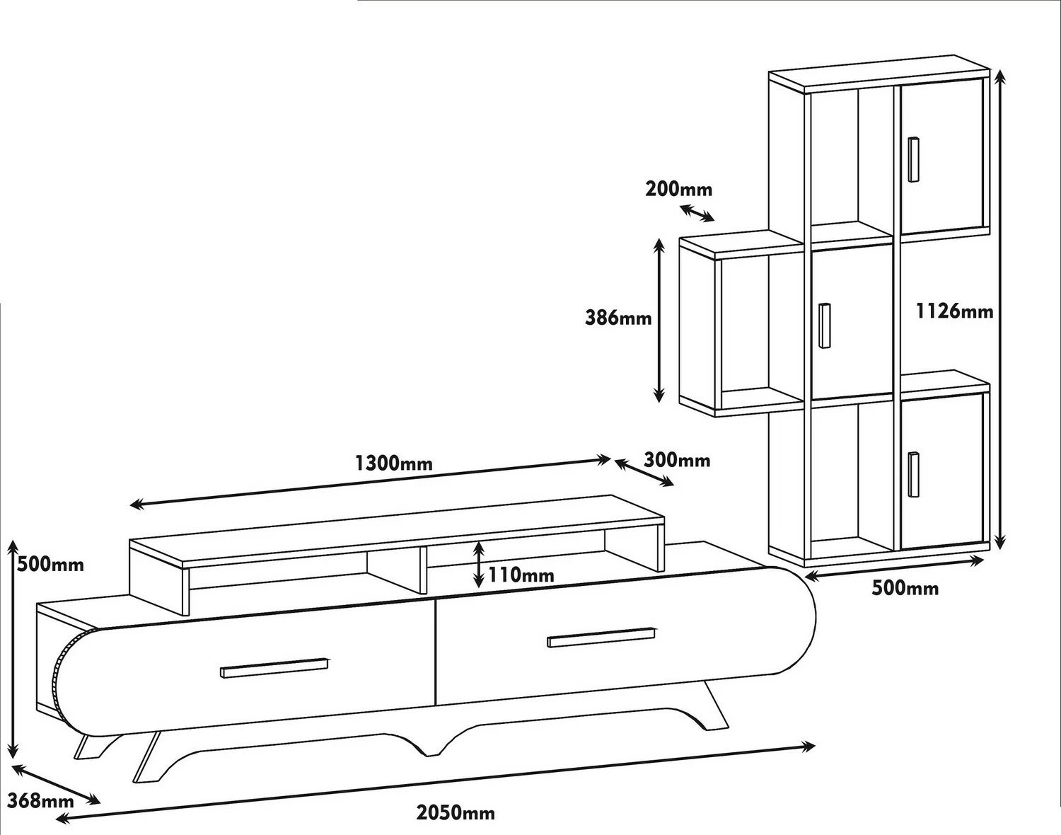 Komodë TV Hanah Home Flora S, ngjyrë arre dhe e bardhë