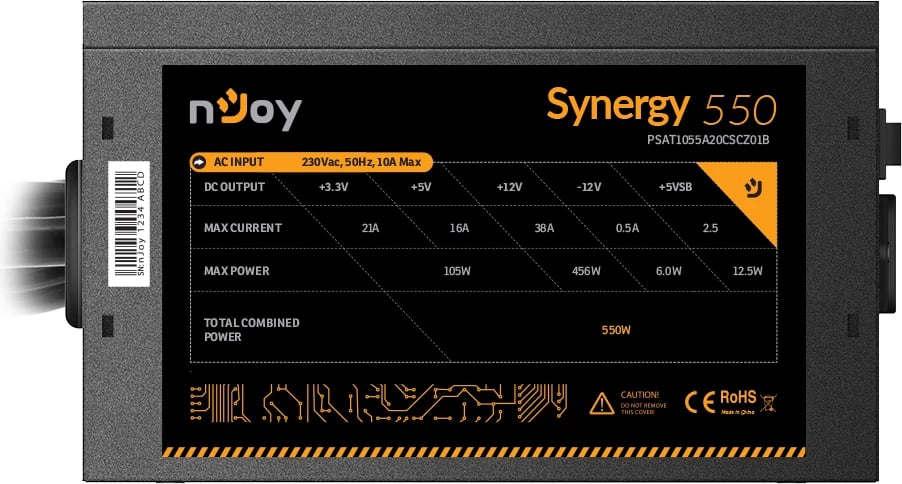 Furnizues i rrymës nJoy Synergy - 550W - 80 PLUS White