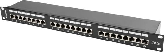 Patch panel Lanberg PPS5-1024-B, 24 porta, CAT 5e, 1U, i zi