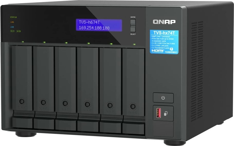 NAS QNAP TVS-h674T-i5-32G, Intel Core i5-12400, 72TB
