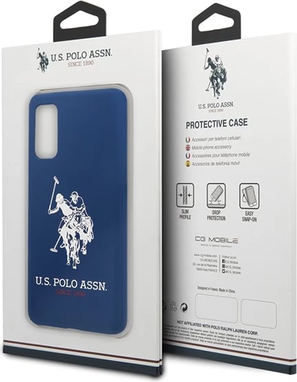 Mbështjellës U.S. Polo Assn. USHCS62SLHRNV Silicone për Samsung Galaxy S20, Blu