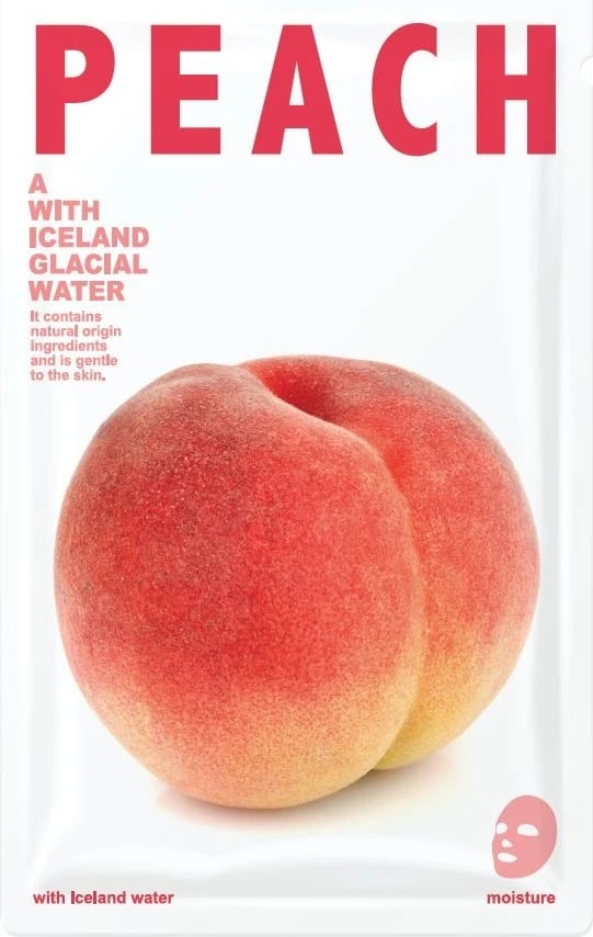 Maskë fytyre për femra Blue Dot Mask A With Iceland Glacial Water Moisturizing Sheet Mask Peach 20g