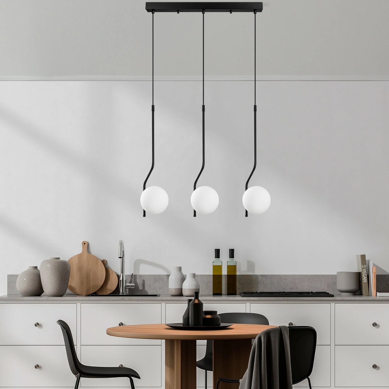 Llambë varëse Opviq Tulıp, e zezë, 70x15x110cm