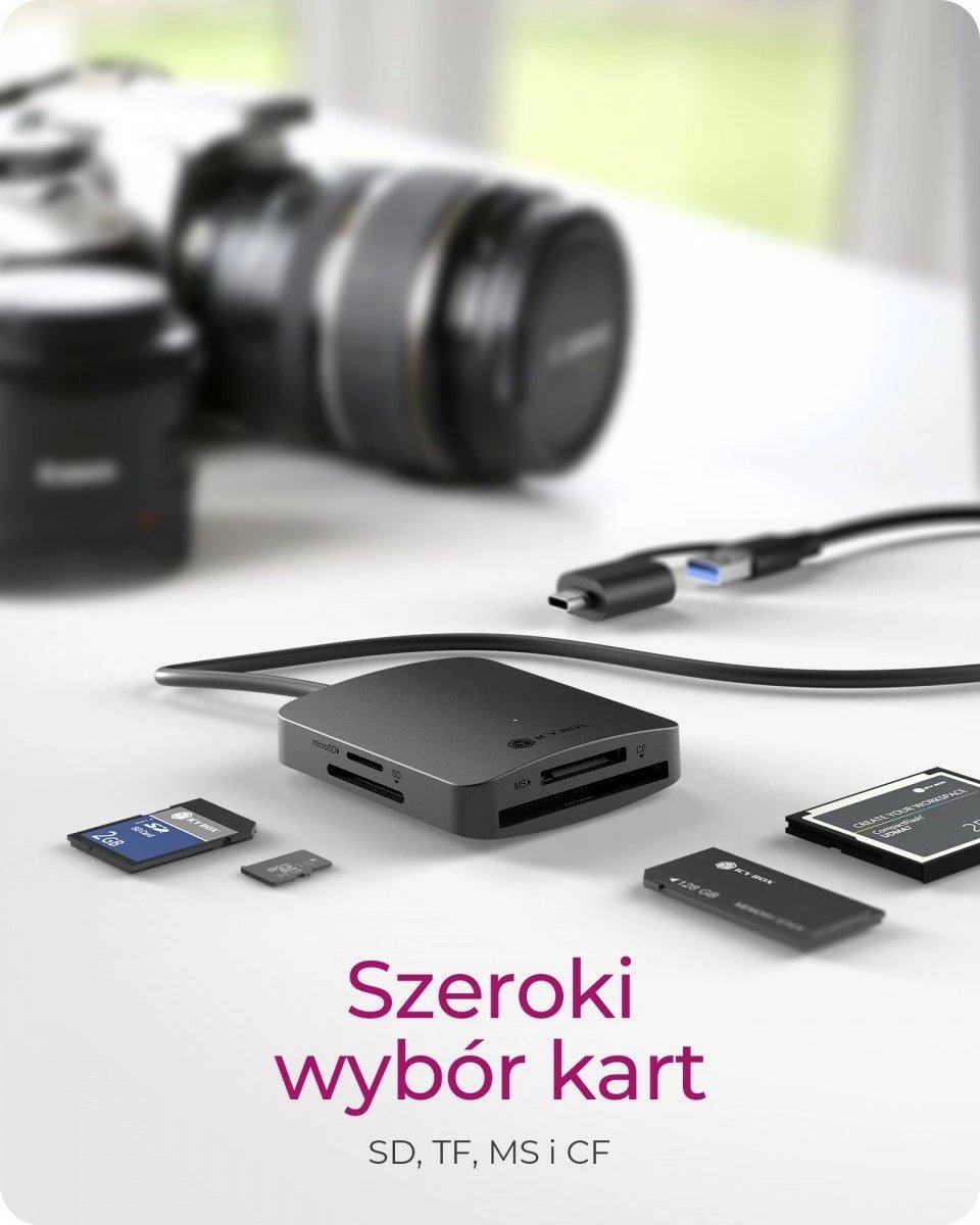 Lexues kartelash IcyBox IB-CR302-CU3, USB 3.2 Type-C + USB 2.0 Type-A, i zi
