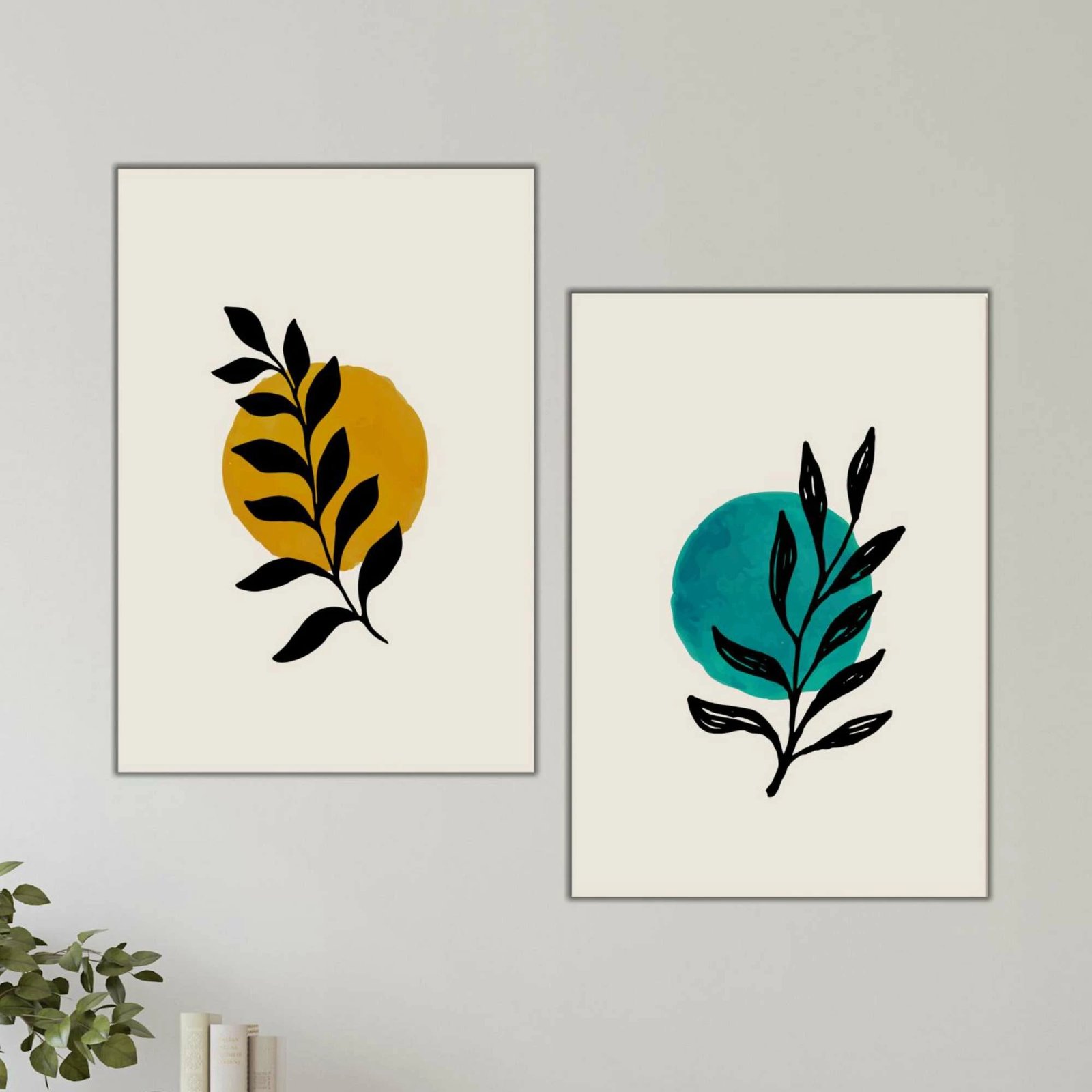 Pikturë dekorative MDF (2 copë), Wallity, shumëngjyrëshe, 40x60cm