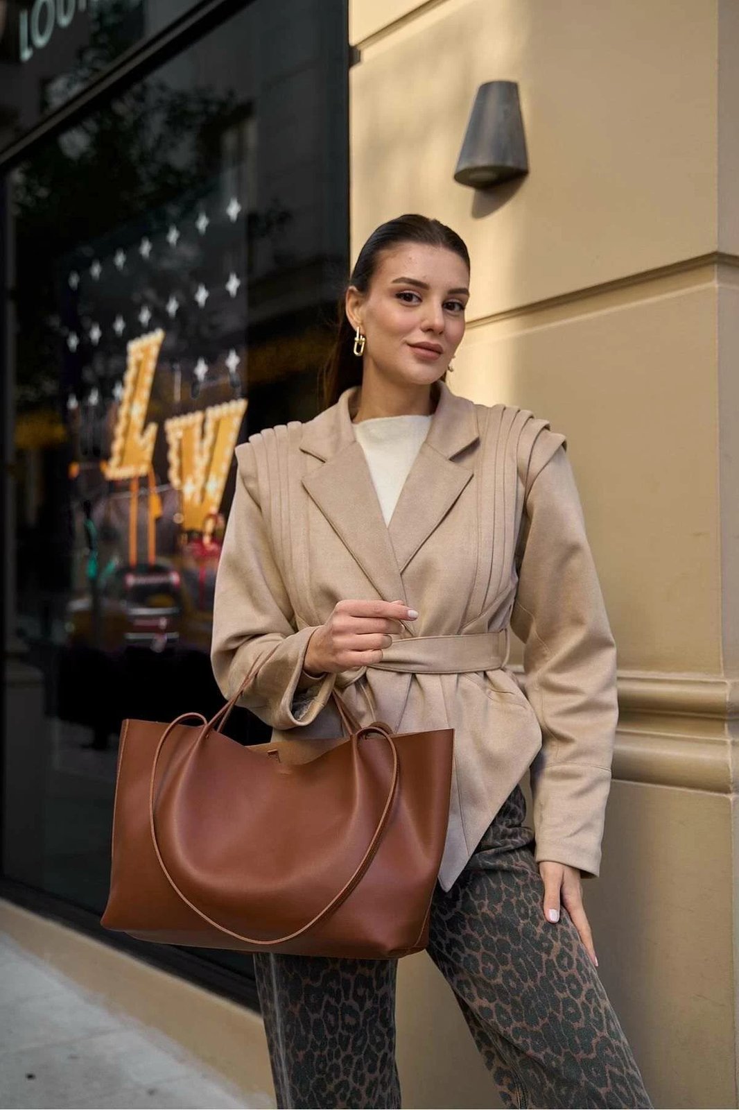 Çantë krahu Zoozie Bags, ngjyrë tan, MK1020024SV10-049