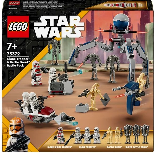 Set ndërtimi, LEGO, Star Wars Clone Trooper & Battle Droid 75372, për moshat 7+, set