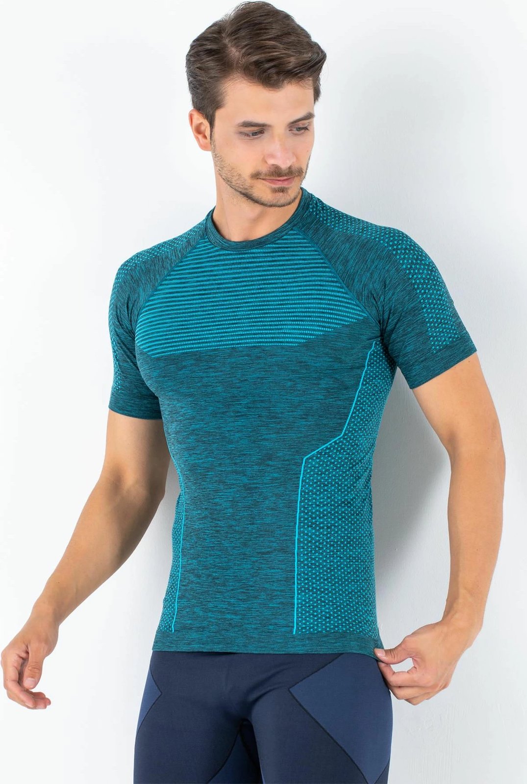 Bluzë sportive për burra, ngjyrë kaltër, Jumeon, 001-001341