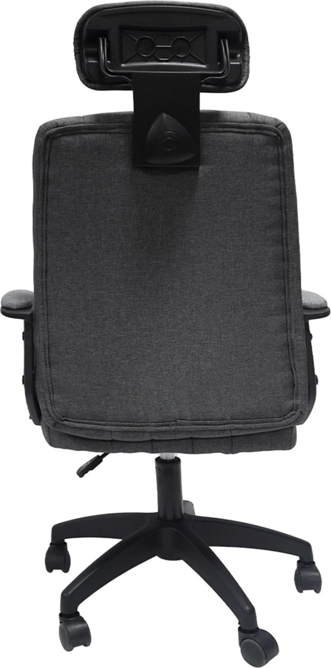 Karrige zyre NIMBLE FH1199.12, pëlhurë gri, kornizë dhe bazë najloni e zezë, 51x61x130H cm