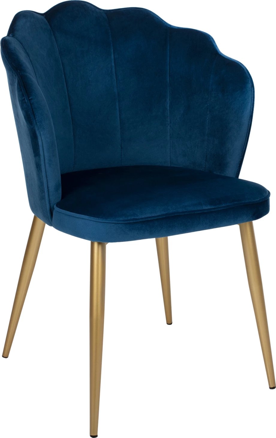 Karrige AVIE FH8737.08 metalike me kadife blu dhe këmbë të arta 48x48x85H cm., set prej 2 copash