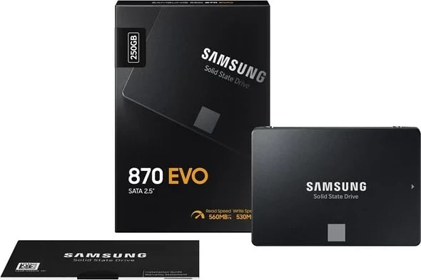 SSD Samsung 870 EVO, 250 GB, 2.5 inç, Serial ATA III, Zi