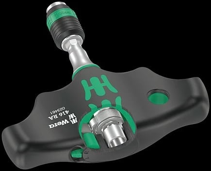 Ratcheter dore Wera 1/4" me Rapidaptor, e zezë/gjelbër