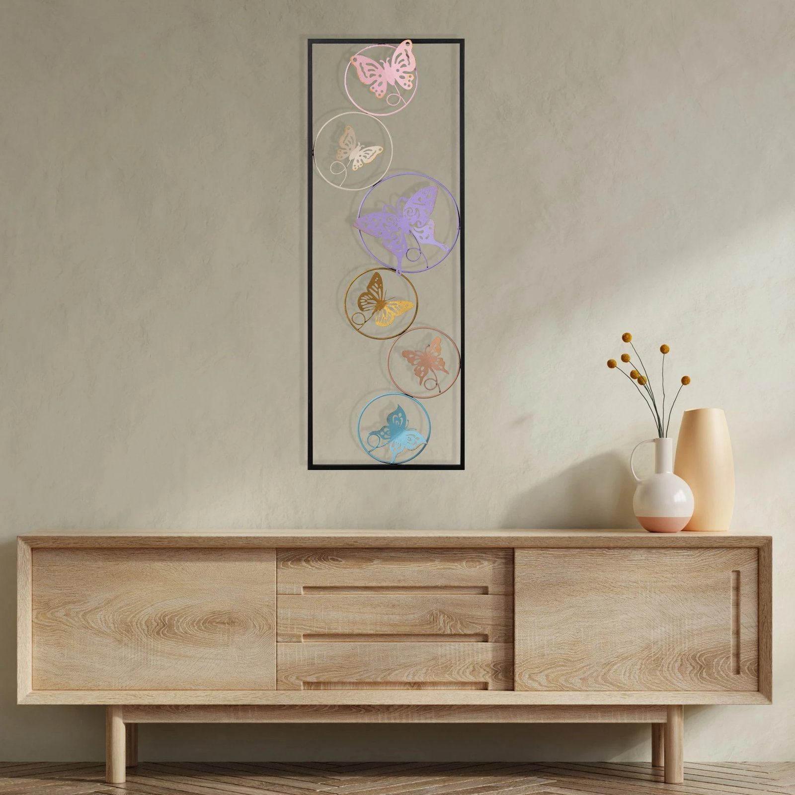 Aksesor dekorativ metalik për mur, Wallity, Dream, shumëngjyrësh