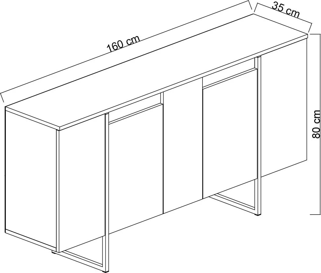 Konsolë Skye Decor, Luxe, e bardhë, argjend