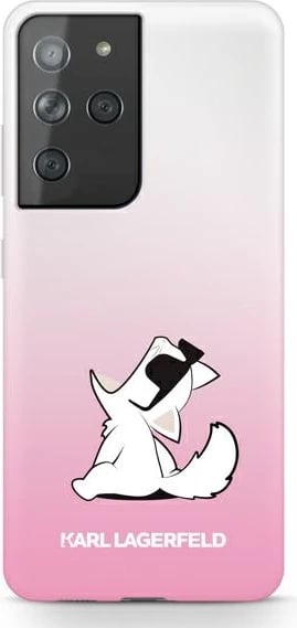 Mbështjellës Karl Lagerfeld Choupette Fun për Samsung Galaxy S21 Ultra, Rozë