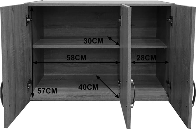 Dollap tre-dyerësh Lego loft, ngjyrë e bardhë, 90x41.5x60cm