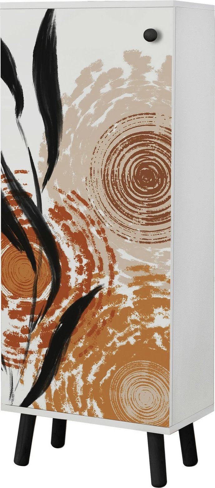 Dollap për këpuca Hanah Home, Vegas - SB 968, bardhë/zi, 50x135x38cm