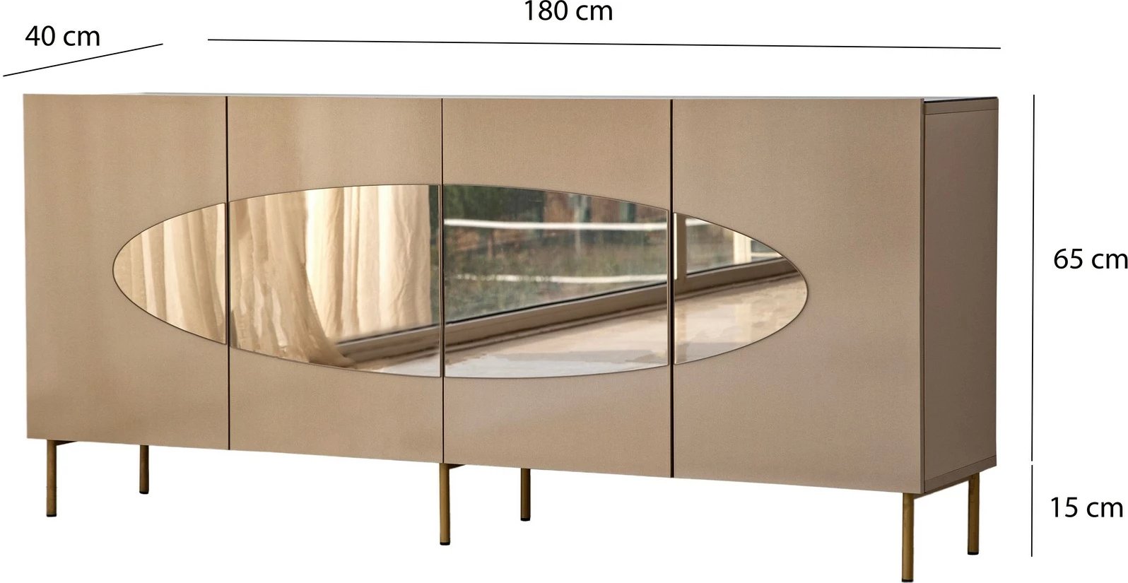 Konsol Hanah Home, Lago, bronz dhe ar