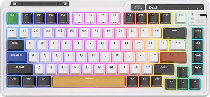 Tastierë mekanike wireless Royal Kludge KZZI K75 pro RGB, Eternity Switch, bardhë e zezë