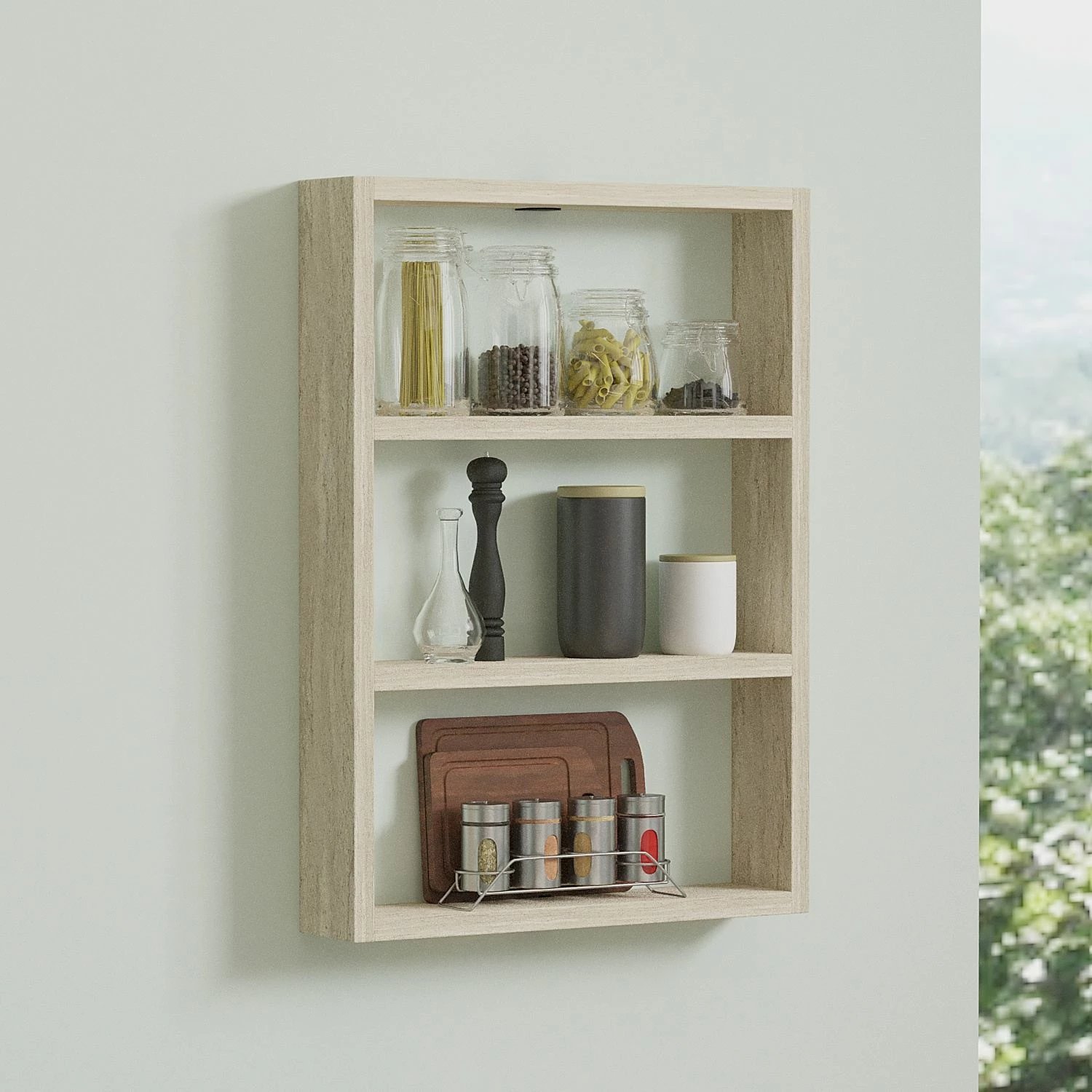 Raft muri Skye Decor, ngjyrë travertin, Pr1-T