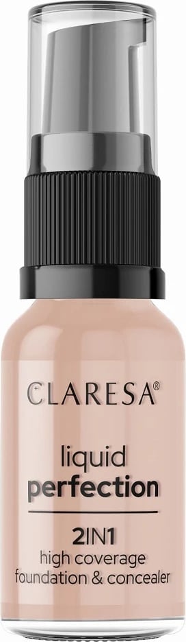 Fondatinë dhe korrektor 2-në-1 për femra Claresa Liquid Perfection 104 Nude 18g