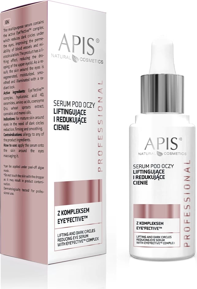Serum për sy APIS Lifting and Dark Circle Reducing Eye Serum with Eye'fective Complex, 30ml, për femra