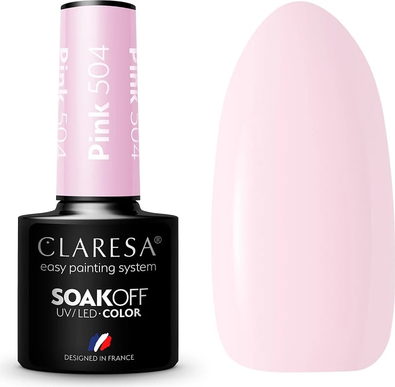Llak për thonj Claresa Soak Off UV/LED Hybrid 504 për femra, pink, 5g