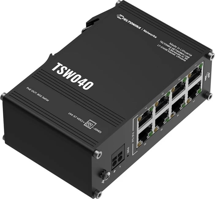 Switch Teltonika TSW040, 8 porte PoE+, Fast Ethernet, i zi