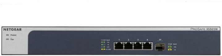 Switch, Netgear, XS505M-100EUS, 5 porta RJ-45 Multi-Gig 10G + 1x SFP+, kapacitet deri 100 Gbps